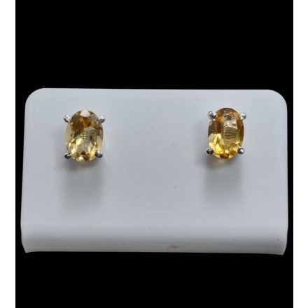 Citrin ezüst fülbevaló