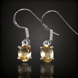 Citrin ezüst fülbevaló
