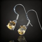 Citrin ezüst fülbevaló