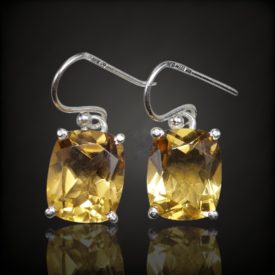 Citrin ezüst fülbevaló