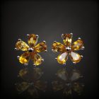 Citrin ezüst fülbevaló