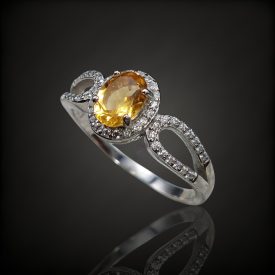 Citrin ezüst gyűrű