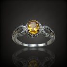 Citrin ezüst gyűrű