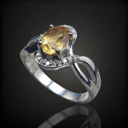 Citrin ezüst gyűrű