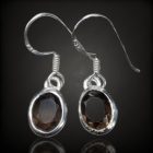 Füstkvarc ezüst fülbevaló