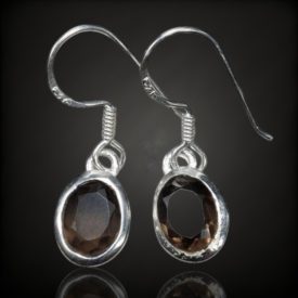 Füstkvarc ezüst fülbevaló