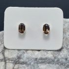 Füstkvarc ezüst fülbevaló