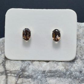 Füstkvarc ezüst fülbevaló