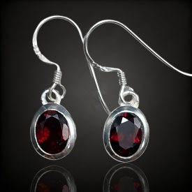 Gránát ezüst fülbevaló