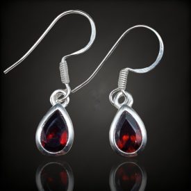 Gránát ezüst fülbevaló