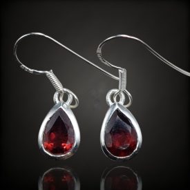 Gránát ezüst fülbevaló