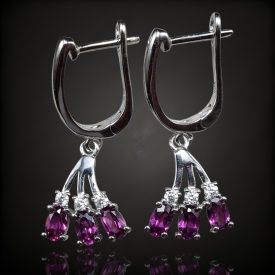 Gránát ezüst fülbevaló