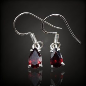 Gránát ezüst fülbevaló
