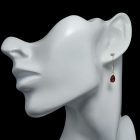 Gránát ezüst fülbevaló