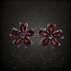 Gránát ezüst fülbevaló