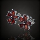 Gránát ezüst fülbevaló