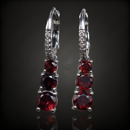 Gránát ezüst fülbevaló