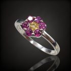 Gránát ezüst gyűrű