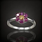 Gránát ezüst gyűrű
