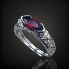 Gránát ezüst gyűrű