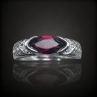 Gránát ezüst gyűrű