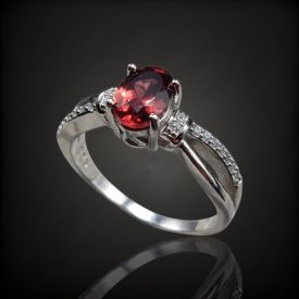 Gránát ezüst gyűrű
