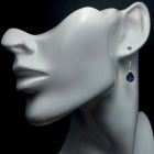 Iolit ezüst fülbevaló