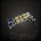 Iolit opál ezüst fülbevaló