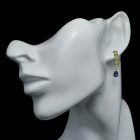 Iolit opál ezüst fülbevaló