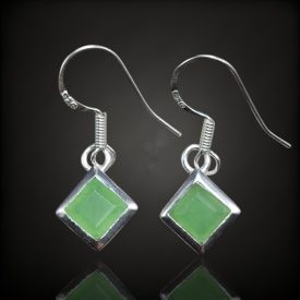 Jáde ezüst fülbevaló