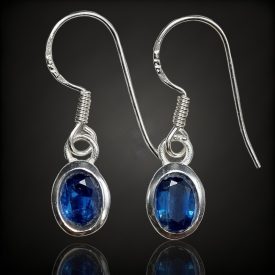 Kianit ezüst fülbevaló