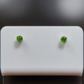 Króm-diopszid ezüst fülbevaló