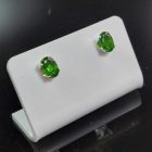 Króm-diopszid ezüst fülbevaló