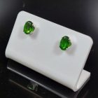 Króm-diopszid ezüst fülbevaló