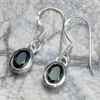 Króm-diopszid ezüst fülbevaló