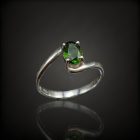 Króm-diopszid ezüst gyűrű