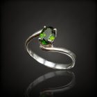 Króm-diopszid ezüst gyűrű