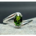 Króm-diopszid ezüst gyűrű