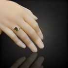 Króm-diopszid ezüst gyűrű