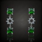 Króm-diopszid ezüst fülbevaló