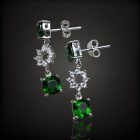 Króm-diopszid ezüst fülbevaló