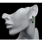 Króm-diopszid ezüst fülbevaló