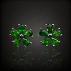 Króm-diopszid ezüst fülbevaló