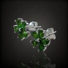 Króm-diopszid ezüst fülbevaló