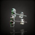 Króm-diopszid ezüst fülbevaló