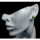 Króm-diopszid ezüst fülbevaló