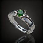 Króm-diopszid ezüst gyűrű