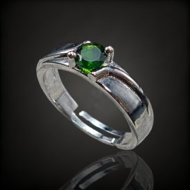 Króm-diopszid ezüst gyűrű