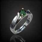 Króm-diopszid ezüst gyűrű