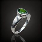 Króm-diopszid ezüst gyűrű
